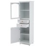 63" Tall Bathroom Storage Cabinet with Glass Doors, Free-Standing, Two Drawers, and Adjustable Shelves, MDF Board, Painted White - 4 of 4