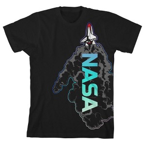 NASA Rocket Smoke Black Graphic Tee Toddler Boy to Youth Boy - 1 of 1