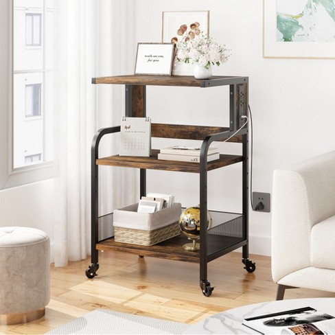 3 Tier Printer Stand Modern White Printer buy Mobile Wooden Printer Shelf Table Organizer for Home Office Kitchen