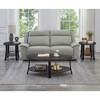 3-Piece Wood Veneer Contemporary Oval Coffee Table Set with Shelf and Wide-Curved Legs for Living Room Storage and Display - 2 of 4