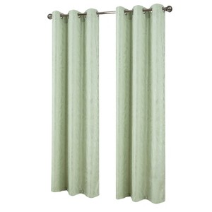 RT Designers Collection Bexley Foil Jacquard Polyester Grommet 2 Pack Window Curtain Panel Set 36" x 84" Sagec - 1 of 4