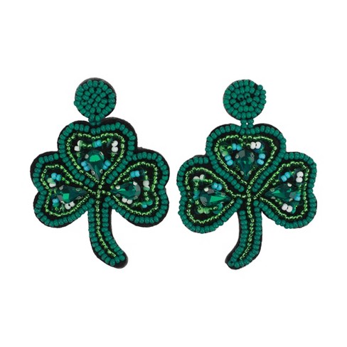 St Patricks Day earrings with shamrock charm – One Glance~Jewelry Supply &  Design