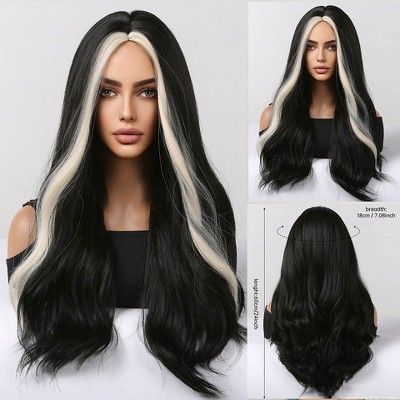 Jessie's Wig Layered Curly Wig Synthetic Wigs Platmium Blonde Highlight Heat Resistant Daily Party Costume 26inch 1 Pc/Pack