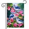 Blue Jay Trio Spring Garden Flag Floral Birds 18" x 12.5" Briarwood Lane - image 2 of 4