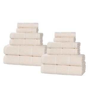 Smart Twist Viscose Cotton Blend Medium Weight Solid Ribbed Towel Set by Blue Nile Mills - 1 of 4