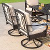 Captiva Designs 7pc Steel Outdoor Patio Dining Set with Swivel Chairs & Metal Table with Umbrella Hole Black - 3 of 4
