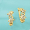 Ross-Simons 0.10 ct. t.w. Diamond Sea Life Hoop Earrings in 18kt Gold Over Sterling - 3 of 4