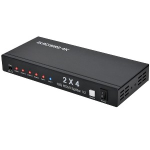 Monoprice Blackbird 4K 2x4 HDMI Splitter And Switch - Black | 4k @ 30Hz Dolby TrueHD Support And Built in Automatically Adjusting Amplifier - 1 of 4