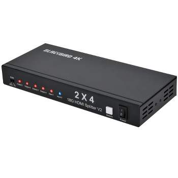 Monoprice Blackbird 4K 2x4 HDMI Splitter And Switch - Black | 4k @ 30Hz Dolby TrueHD Support And Built in Automatically Adjusting Amplifier