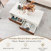 Yukimo 40" Modern Rectangle Coffee Table, Color Block Design with Storage Shelf and Drawers, Engineered Wood and MDF Construction - 4 of 4