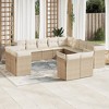 vidaXL Garden Sofa Set Beige, Cream White PE Rattan, Powder-Coated Steel - 2 of 4
