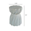 SEVOBAL Outdoor Cement End Table Small Round Garden Accent Table Drum Shape Side Table for Patio and Indoor Use, White, 17.13"*17.13"*22.05" - 3 of 4