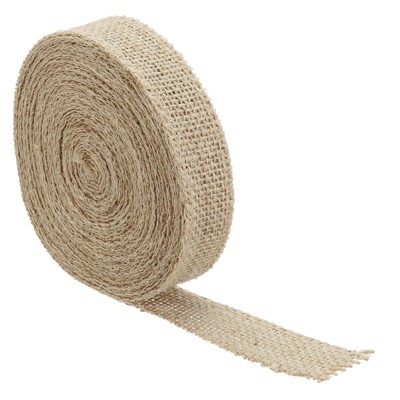 Unique Bargains DIY Crafts Party Decoration Soft Burlap Fabric Wired Ribbon