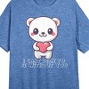 "I Can't Bear To Be Without You" Valentine's Day Bear Women's Blue Heather Short Sleeve Sleep Shirt - 2 of 2