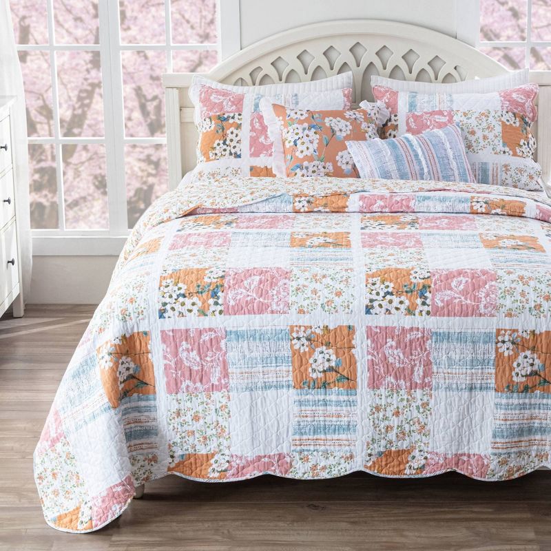 Greenland Home Fashions Everly Quilt Bedding Set Pink, 3 of 12