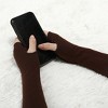 Allegra K Women's Winter Knitted Elbow Long Arm Warmers Fingerless Gloves - 3 of 4
