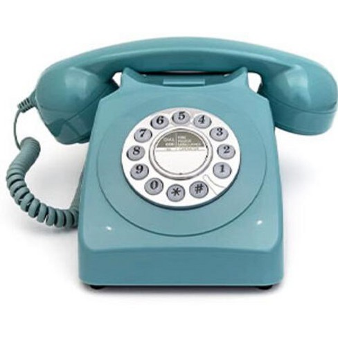 push button telephone green