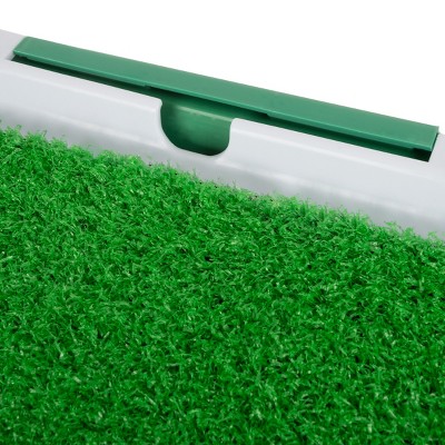 Small Green Artificial Grass Potty Trainer Mat with Tray