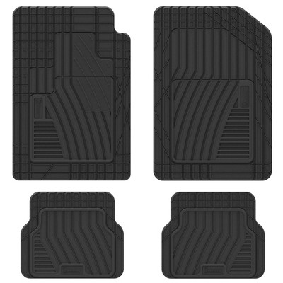 Michelin 19"x34" 4pc Shape Fit Rubber Floormat Set Black