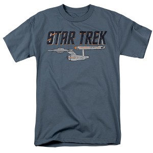 Star Trek Entreprise Logo Adult T-Shirt Slate - 1 of 4