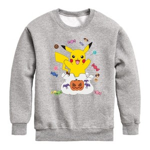 Boys' - Pokémon - Gotta Eat Em All Graphic Long Sleeve Fleece Sweatshirt - 1 of 4