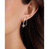 14K Gold Chain Earrings for Women | Double Piercing Dangle Chain Huggie Hoop Earrings | Cubic Zirconia Pearl Stud Ear Cuff Earrings for Women - 2 of 4
