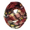 Wrapables Plaid Print Infinity Scarf and Beanie Hat Set, Red/Black and Charcoal Grey Set - image 2 of 4