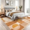 Abstract Machine Washable Rugs with Non-Slip Backing Stain-Resistant Low Pile Rugs - 3 of 4