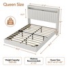 Whizmax Floating Bed Frame with RGB LED Lights & Charging Station, Upholstered Platform Bed Frame with 50”Tall Storage Headboard - 3 of 4