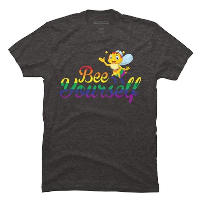 Adult Design By Humans Bee Yourself Rainbow Pride By AmusingDesignCo T-Shirt