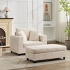 Hrinhom 43"W Corduroy Sofa Bed,Chaise Lounge Chair with Storage Ottoman +3 Pillows - 2 of 4