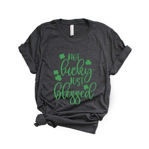 Simply Sage Market Women's Not Lucky Just Blessed Short Sleeve Graphic Tee - 1 of 4