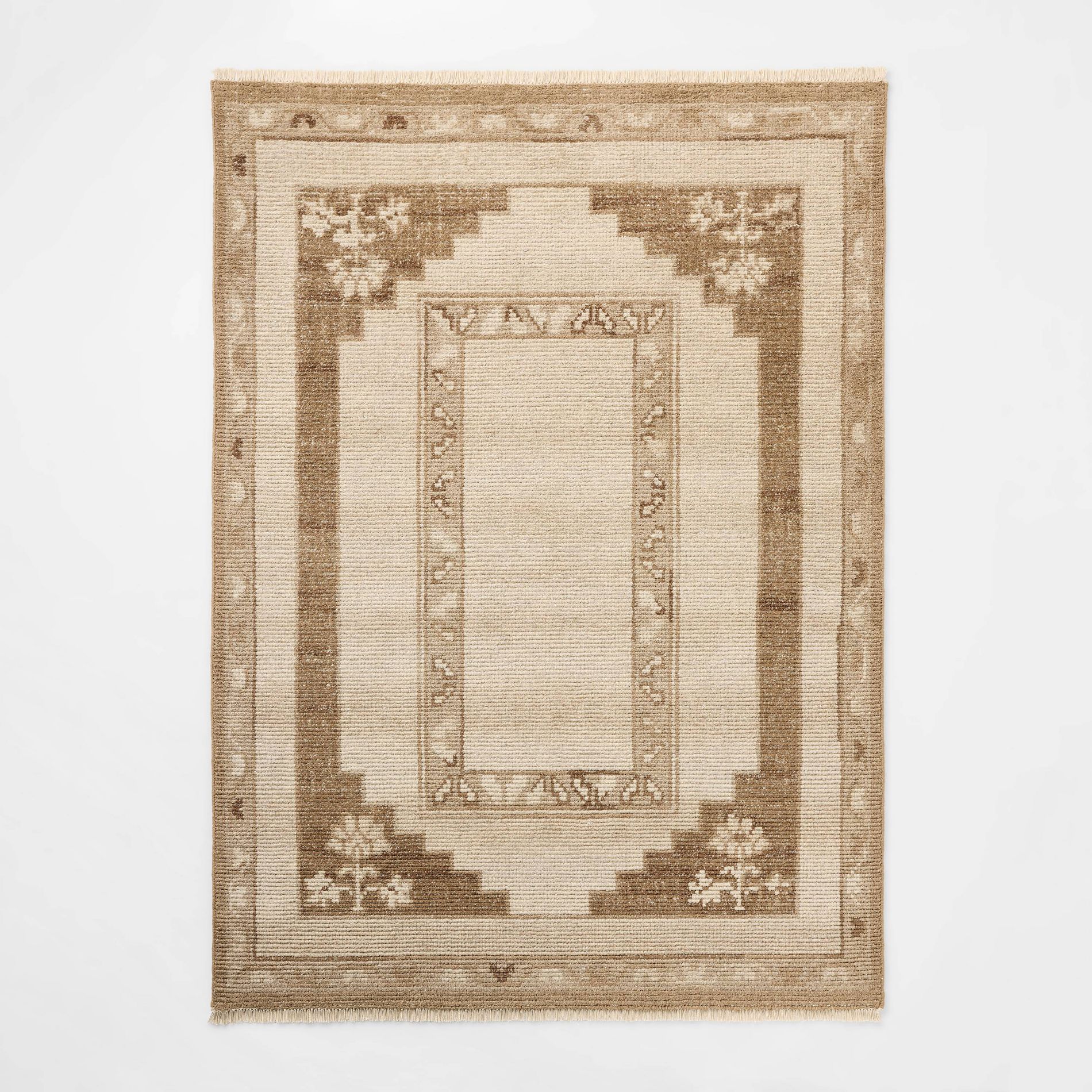 5'x7' Hand Knotted Wool Area Rug Brown/Cream - Threshold™ designed with Studio McGee