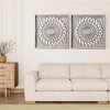 Heynemo Farmhouse Wood Mirror, Square Decorative Mirrors for Wall, Wall Mirrors for Living Room, Bedroom, Dining Room, Entryway, Hallway - 2 of 4