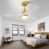 42 Inch Solid Wood Ceiling Fan With Remote And LED Light, Modern Farmhouse Ceiling Fan With Reversible DC Motor For Indoor Or Outdoor Use - 2 of 4