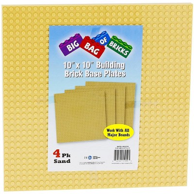 Big Bag of Bricks Large Yellow Building Plates 10"x10", 4 Pack