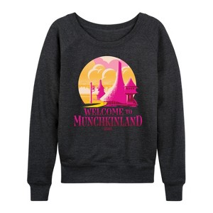 Women's - Wicked - Munchkinland Lightweight French Terry Wide Neck Long Sleeve Shirt - 1 of 4