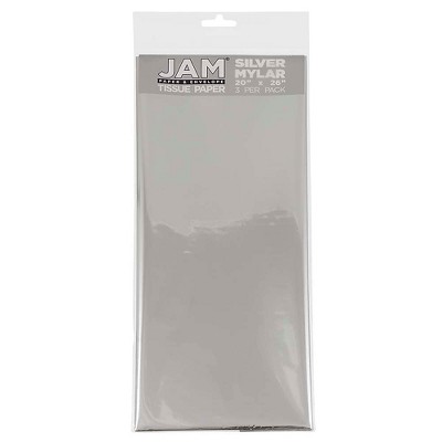 JAM Paper Gift Tissue Paper Silver Mylar 3 Sheets/Pack 1172418