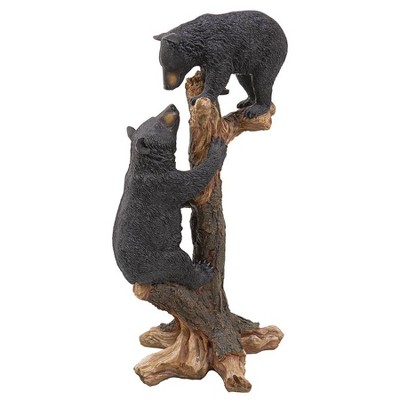 Design Toscano Climbing Cubs Black Bear Statue - Black