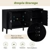 Kumasinova 4-Door Sideboard Cabinet, Retro Storage Cabinet with Circular Groove Design Round Metal Door Handle, Buffet Cabinet for Entrance - 4 of 4