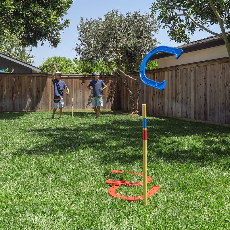 GoSports Giant Horseshoes Set - Made from Durable Plastic with Wooden Stakes, 5 of 7