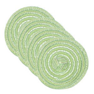 Unique Bargains Woven Braided Washable Decorative Round Placemat 4 Pcs - 1 of 4