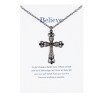 Anna-Kaci Black & Silver Gunmetal Crystal Cross Necklace with Religious Message Card & Envelope Jewelry Gift - 2 of 4
