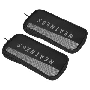 Unique Bargains Nylon Mesh Zipper Portable Travel Home Storage Makeup Bags 2 Pcs - 1 of 3