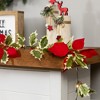 Northlight Pre-Lit Battery Operated Holly and Berry Christmas Garland - 7.5' x 5" - Warm White Lights - image 3 of 4