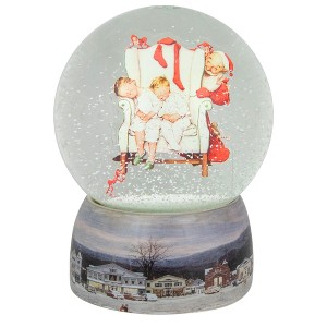Northlight 6.5" Norman Rockwell 'Santa Looking at Two Sleeping Children' Christmas Snow Globe - 1 of 4