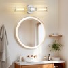 POWLIG 19.87-in 2-Light Chrome Modern Dimmable Wall Sconce with Threaded Glass Shade - 3 of 4