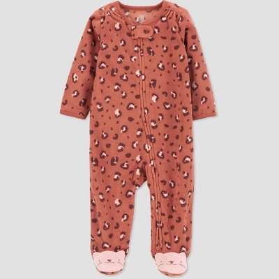 Image of Carter's Just One You® Baby Girls' Cheetah Footed Pajama - Brown 9M