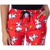 Peanuts Women's Snoopy And Woodstock Allover Print Smooth Fleece Pajama Pants - 3 of 4
