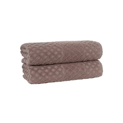 2pc Glossy Turkish Cotton Bath Towel Set Beige - Enchante Home